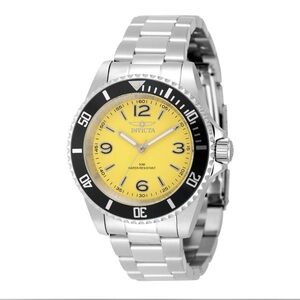 Invicta Specialty Rowan Men's Watch - 40mm(49345) Black Bezel Lemon yellow dial